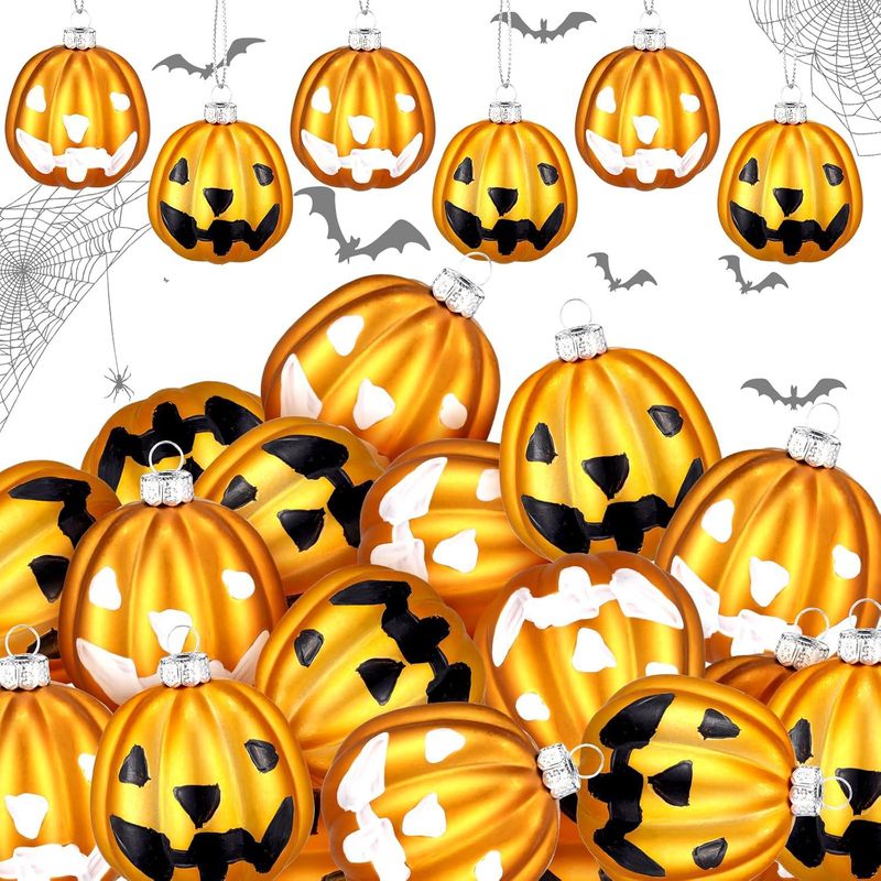 クロスボーダーハロウィンカボチャ装飾塗装マットプラスチックボールペンダント 2 色スマイリーフェイスカボチャボールクリスマスボールドロップシッピング|undefined