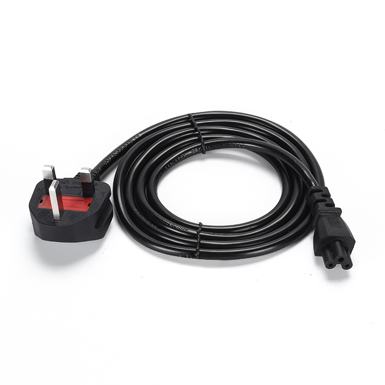 British standard plum blossom tail AC cable British standard Hong Kong three-hole plug cable Laptop adapter power cord