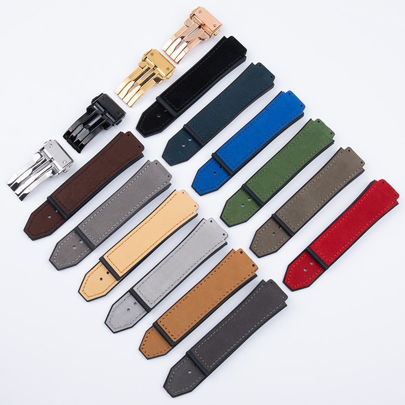 Suitable for HUBLO * T Hengbaoyu * Bang Big Bang Classic Frosted Leather Watch with Chain Silicone Male 19*25mm