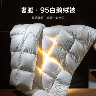全棉羽绒被95白鹅绒100鹅绒冬被春秋鹅绒被95白鹅绒加厚保暖双人