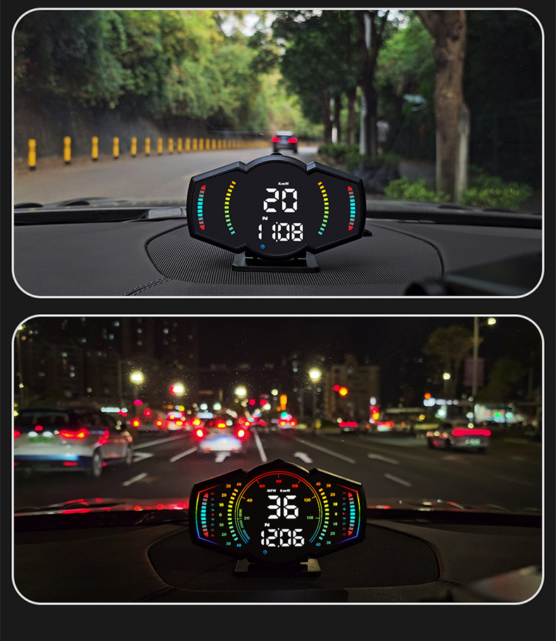 Car HUD Head-Up Display GPS Speed Time Slope Meter G18