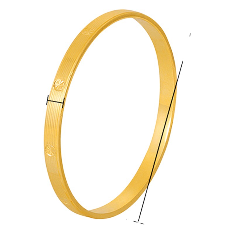 Patrón de diamante pulsera de moda simple de las mujeres pulsera de boca cerrada elegante Vietnam arena oro joyería sólida exquisito todo partido al por mayor