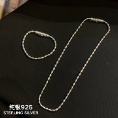 純銀S925光沢面個性菱格紋粗重工ネックレス鎖骨鎖豪華覇気高級感粗鎖男女