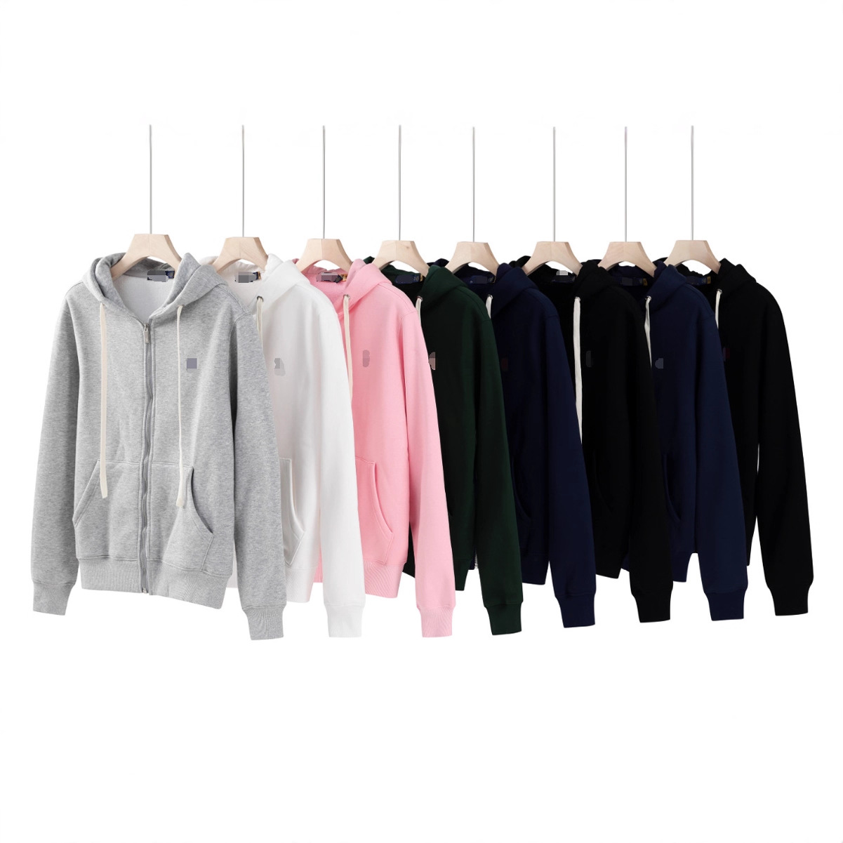 fleece-lined Pony Fall/Winter RL Hooded Cardigan Solid Color Sweater Embroidered Loose plus size Paul Men's Polo Coat