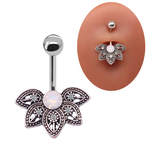 Gaby European and American cross-border fan-shaped navel ring protein navel ring navel ornaments navel nail human body piercing jewelry piercing jewelry