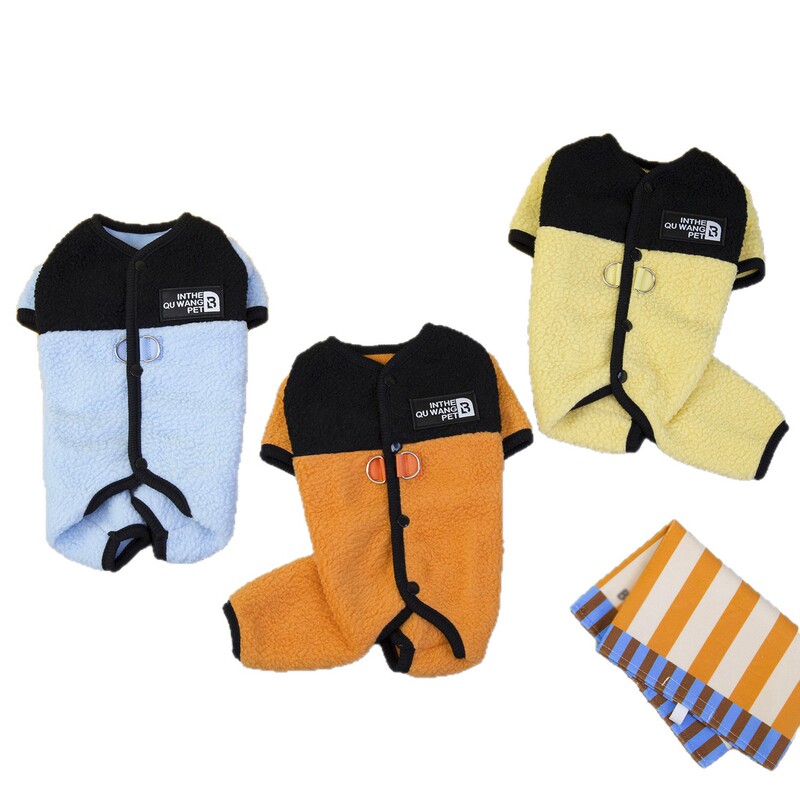 宠物服装小型犬狗衣服猫咪秋冬保暖舒适新款批发25羊羔绒四腿撞色|undefined