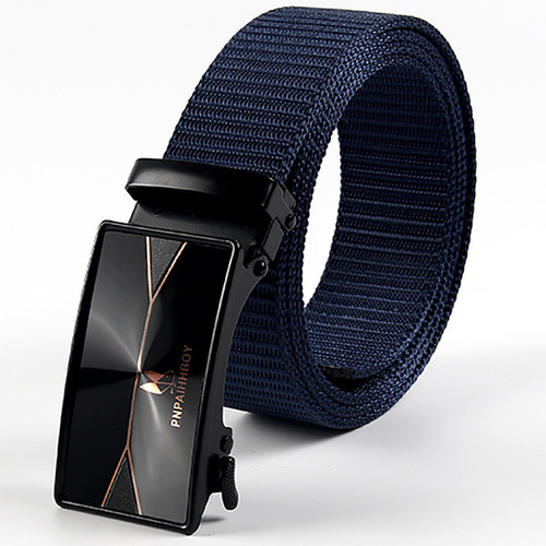 Men's thickened nylon belt  new canvas tactical belt automatic buckle outdoor sports and leisure versatile pants belt