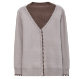 中老年女装时尚拼接假两件套针织衫秋冬加绒加厚保暖妈妈装毛衣女，女装针织衫/毛衣，妃慕昵服饰