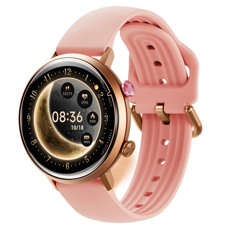 W2 cross-border Women's ultra-thin Bluetooth Smart Call Watch 1.3-inch amol screen heart rate Blood Pressure Monitoring watch ring