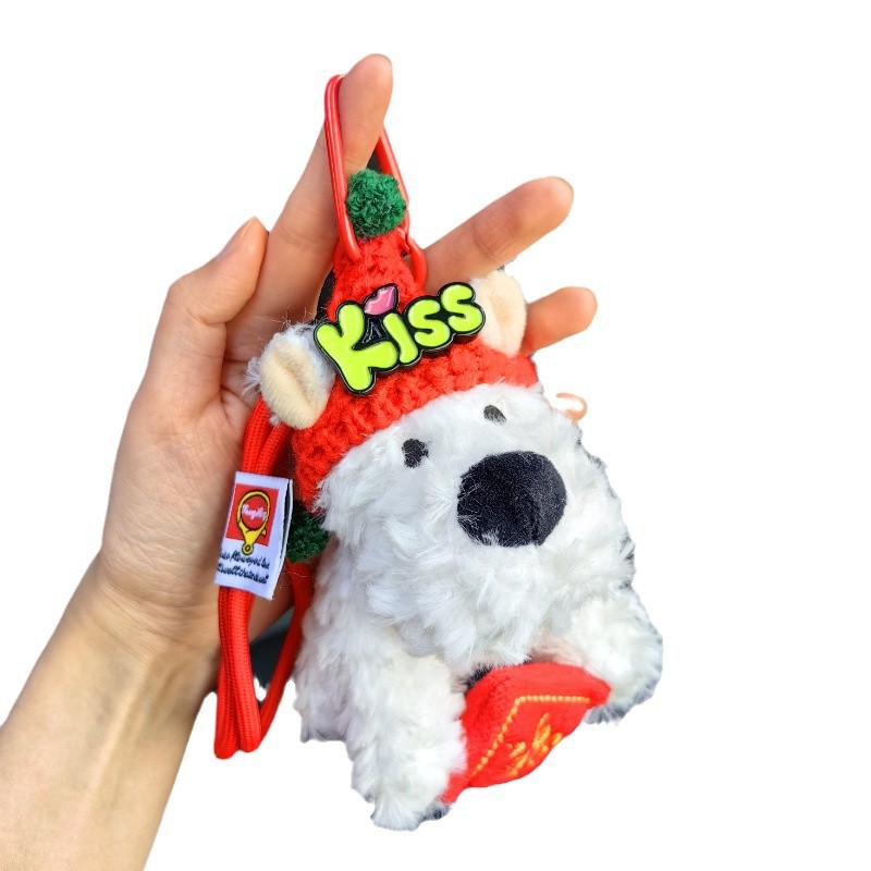 Dibujos animados West Highland peluche bolso colgante colgante celebridad de Internet muñeca llavero llavero muñeca al por mayor