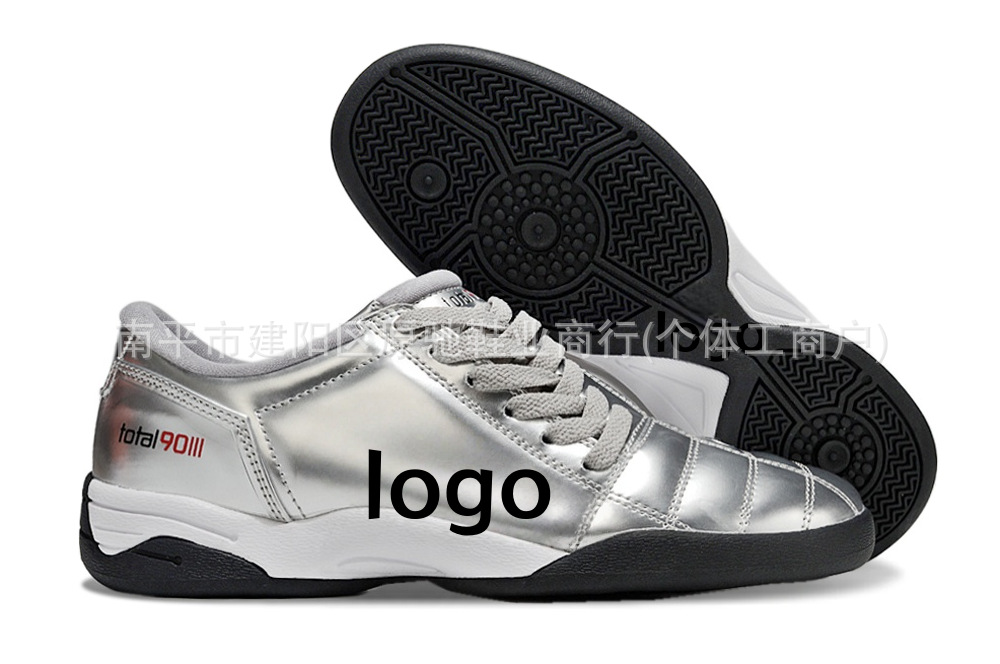 Fábrica de Putian al por mayor T90 serie interior MD fondo plano zapatos de fútbol de fondo bajo entrenamiento césped interior y exterior
