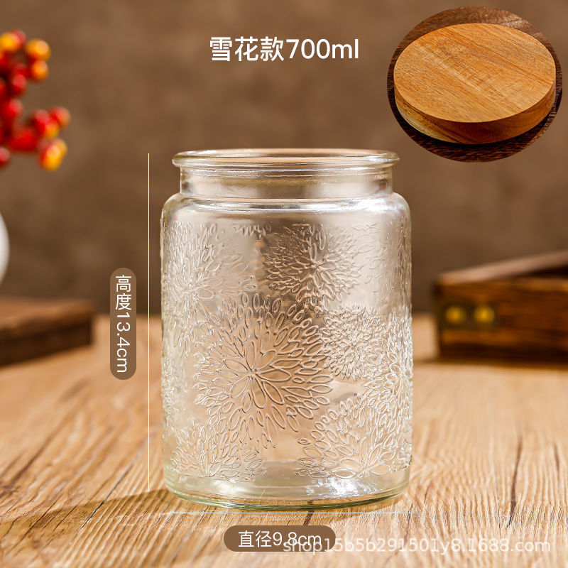 Chino retro Begonia flor vidrio sellado tarro caramelo snack tarro de almacenamiento frutos secos tuerca de almacenamiento tarro