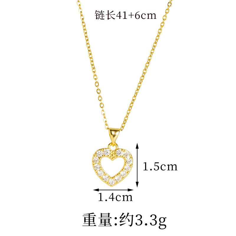 Antiguo estilo europeo y americano, color con incrustaciones de amor, collar hueco, pendientes, moda, lujo ligero, joyería de larga duración para mujeres