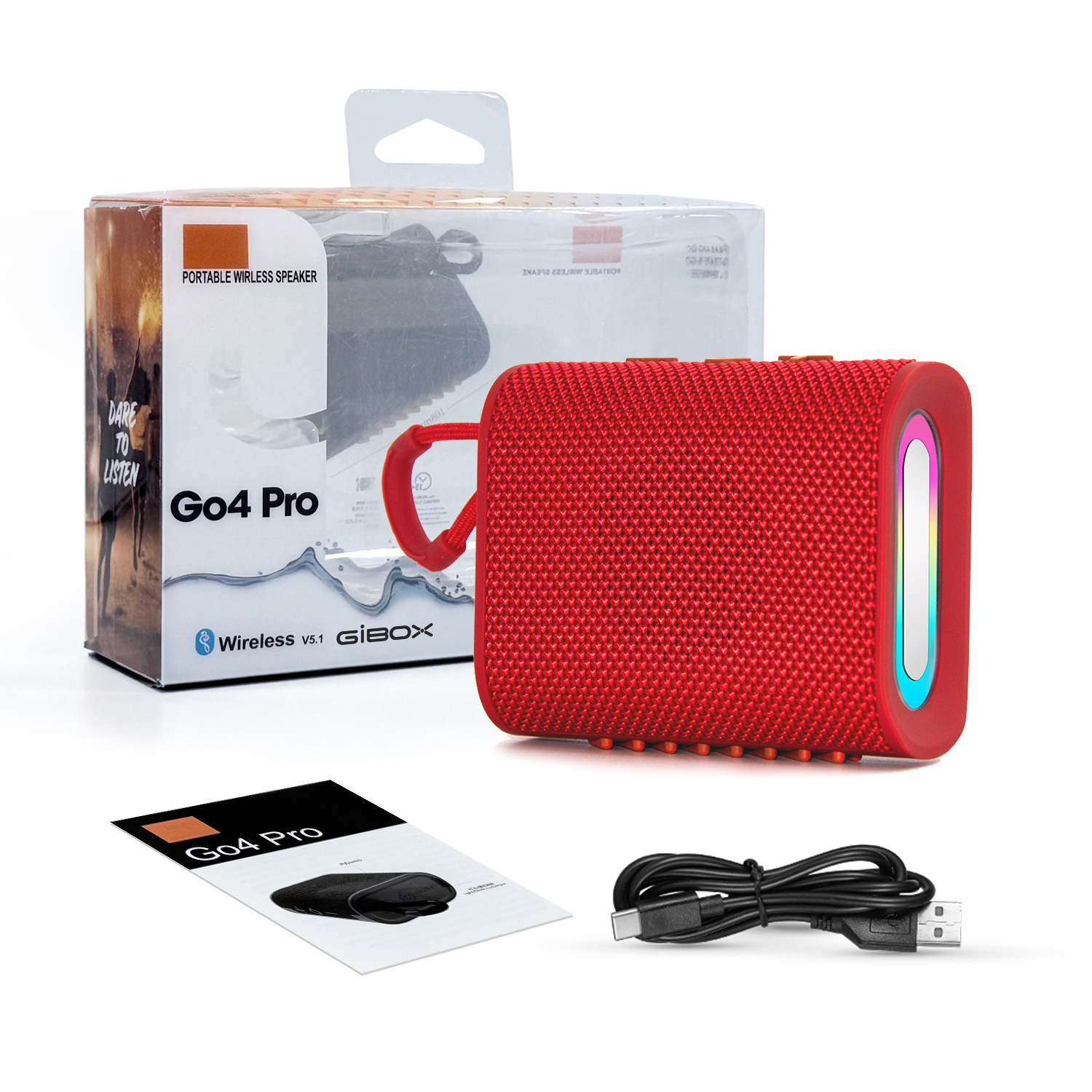 GO4 PRO nuevo altavoz Bluetooth para exteriores estilo explosivo bolso inalámbrico transfronterizo portátil portátil RGB pequeño altavoz
