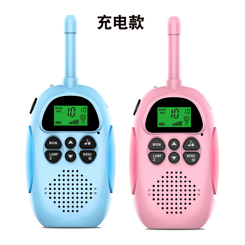 Amazon transfronterizo walkie-talkie para niños de carga portátil al aire libre 3km inalámbrico entre padres e hijos llamada Mini walkie-talkie
