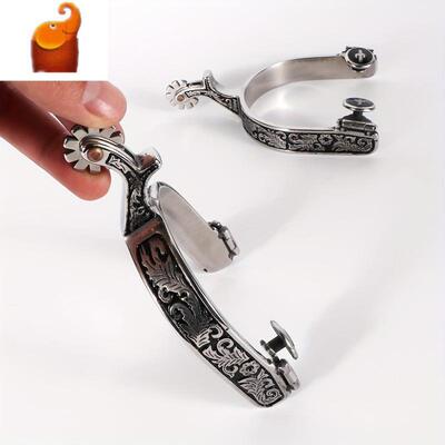 J170 代发速卖通亚马逊跨境新款马术服两支西部牛仔马刺银色|ms