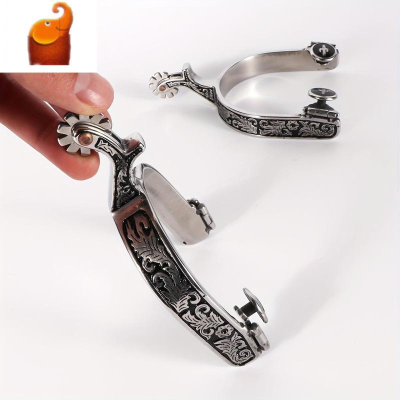 J170 代发速卖通亚马逊跨境新款马术服两支西部牛仔马刺银色|ms