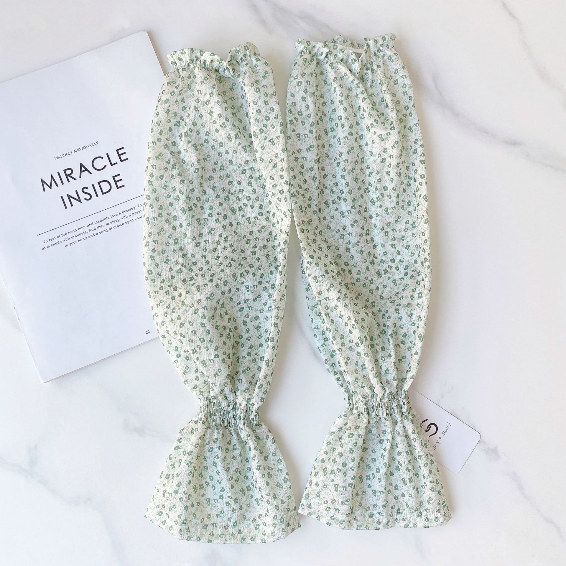 INS elegante floral gasa protección solar manga de hielo decoración de conducción al aire libre protección solar manga de brazo