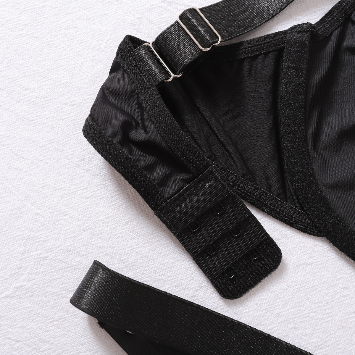 Sexy Goth Harness Lingerie Four-Piece Set