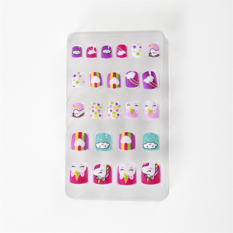 Manufacturer's Handmade Nails 6 Pieces 12 Pieces 24 Pieces Press-On Nails New Technology Cartoon Cute Self-Adhesive Nail Stickers