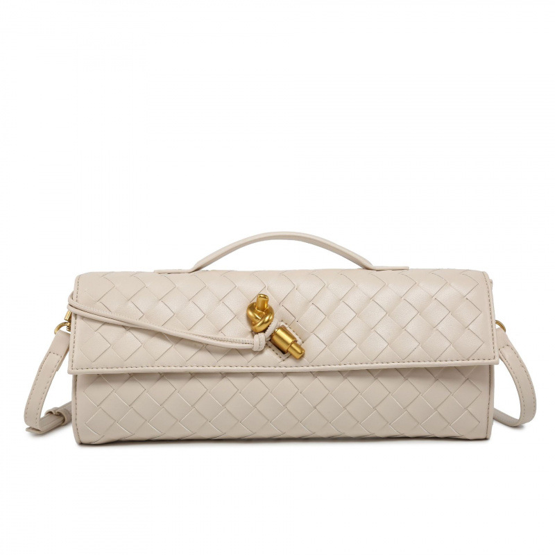2025 New Woven Bag Shoulder Baguette Bag Niche Luxury Horizontal Clutch Evening Bag Versatile Commuter Crossbody Bag - Thumbnail 7