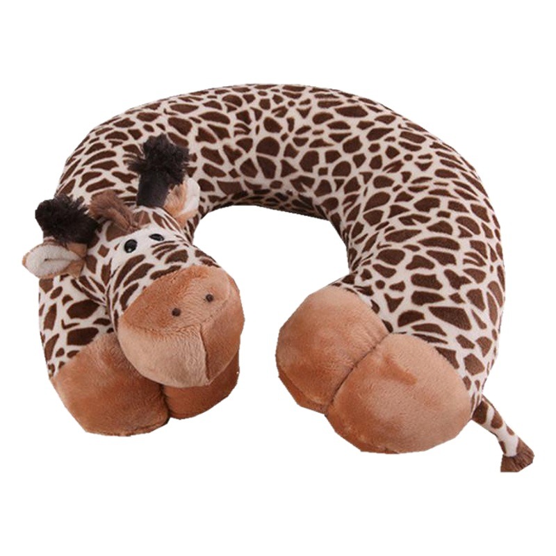 Almohada en forma de U con diseño de animales de dibujos animados, almohada para el cuello, almohada para la siesta en la oficina, almohada para el reposacabezas del coche, almohada en forma de U de espuma viscoelástica, extraíble y lavable