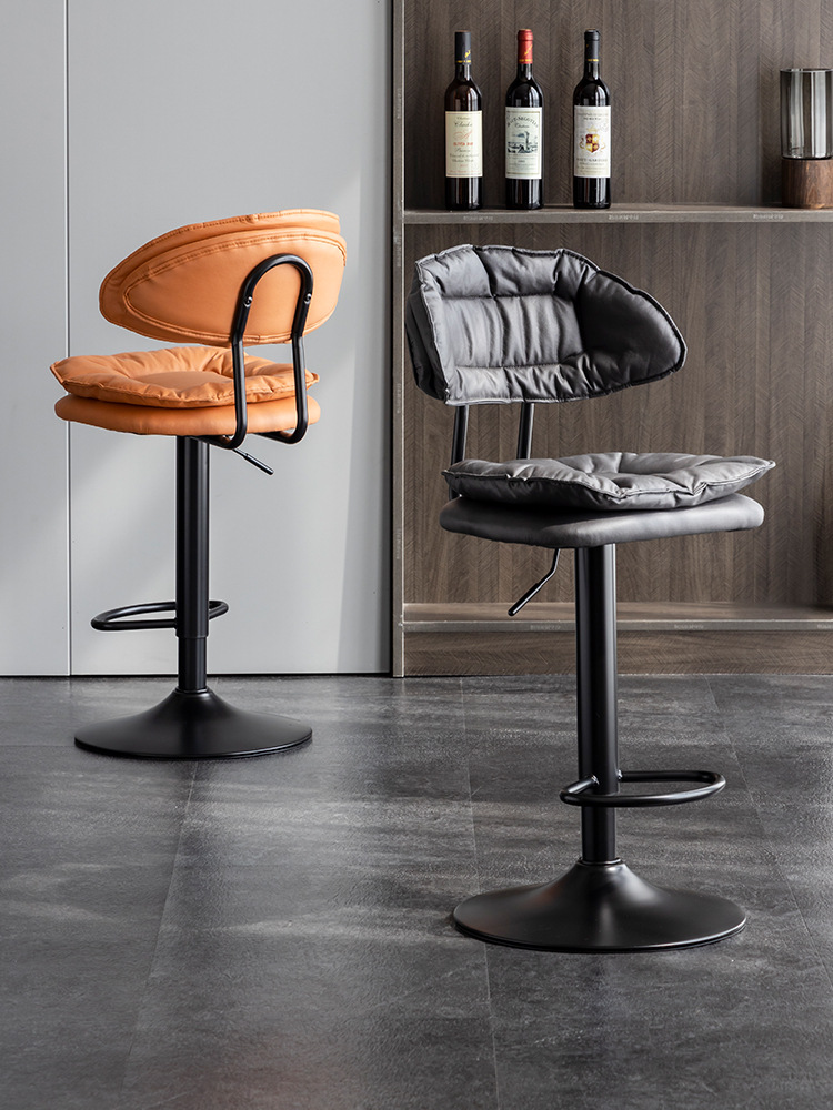 吧檯椅現代簡約旋轉高腳凳家用靠背酒吧椅子收銀台升降輕奢吧凳子