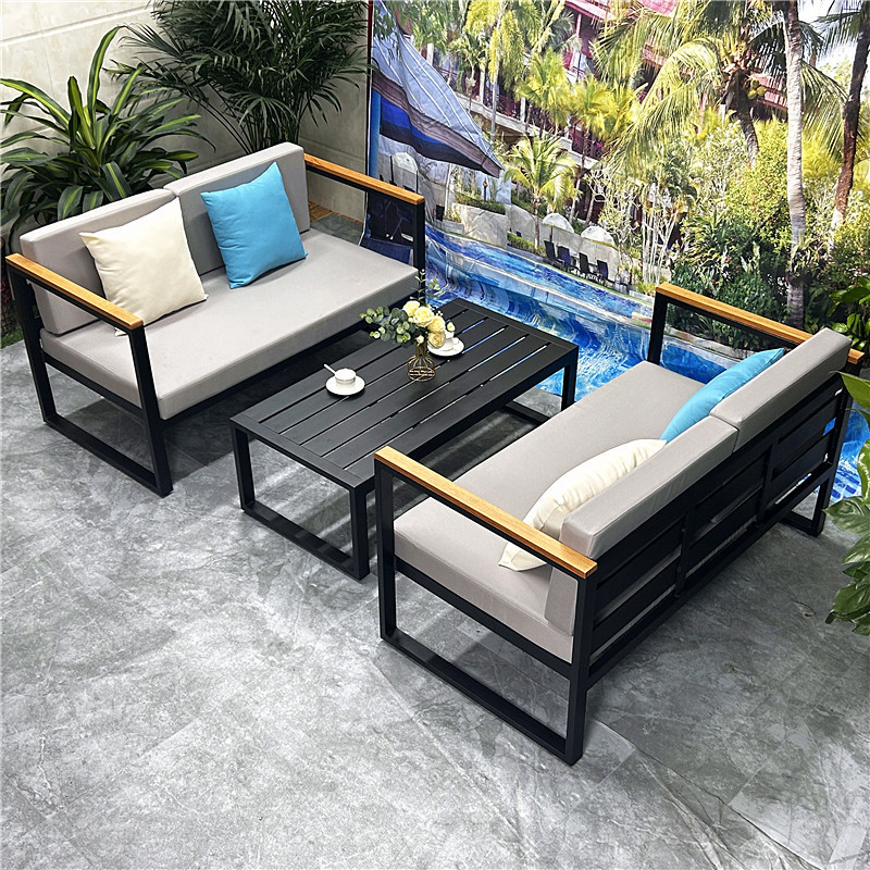 Mesas y sillas al aire libre combinación jardín patio comunitario oficina de ventas jardín paisaje metal hierro arte ocio mesa redonda silla image 2
