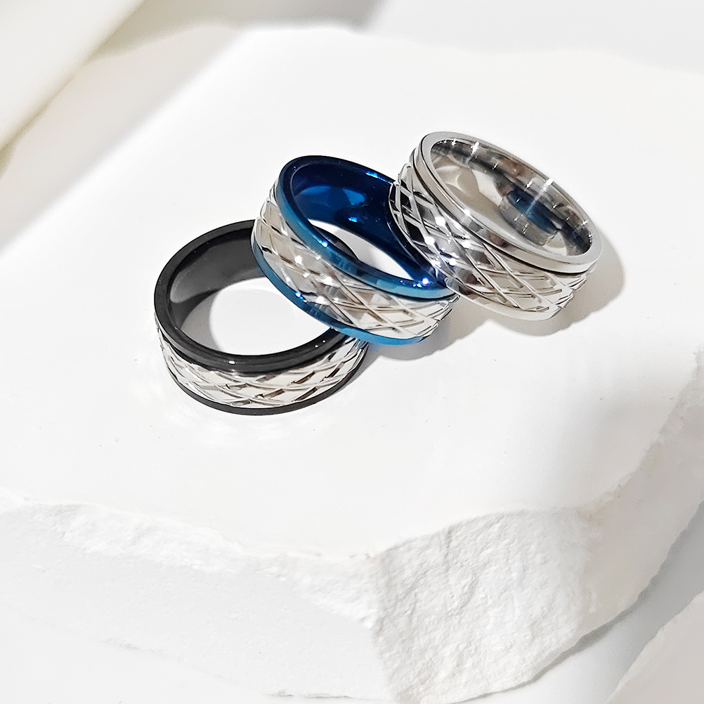 All Seasons Season Simple Style Classic Style Geometric Titanium Steel Unisex Rings Men Signet Rings