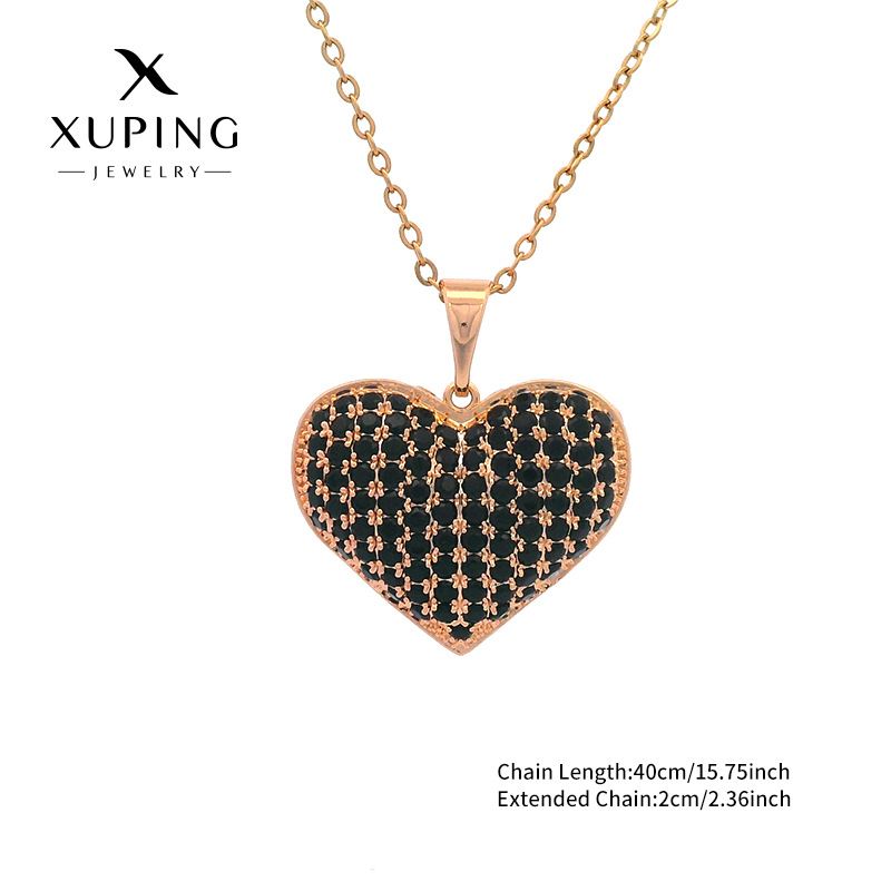 Xuping nueva aleación de cobre galvanizado colgante de amor estilo europeo y americano joya artificial colgante de piedra negra