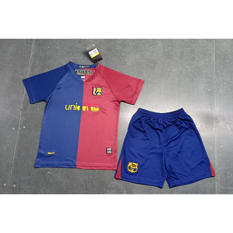 Trajes de fútbol retro transfronterizos trajes de ropa infantil Barça camiseta de manga corta Inter Brasil Argentina uniformes de juego AC
