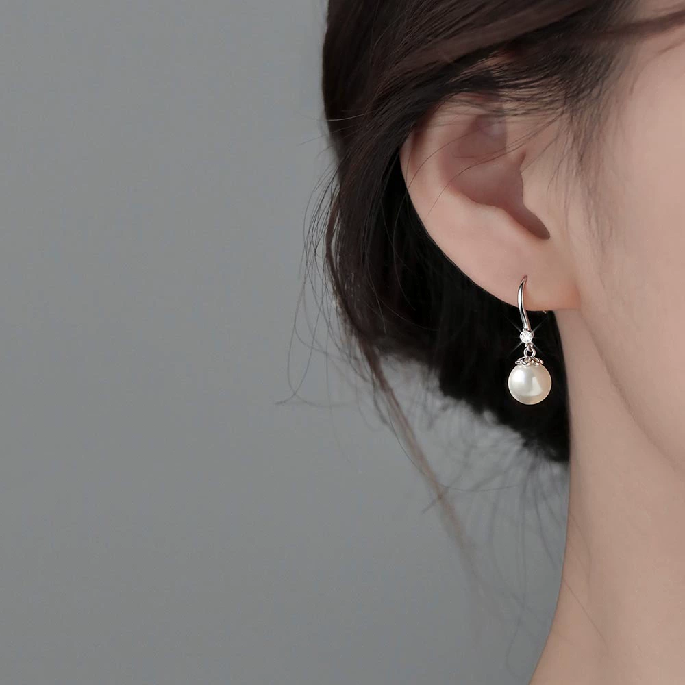 Ретро сережки demi-season из жемчуга, образец серебро 999, стиль люкcury light, высокий качество