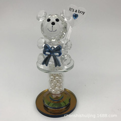Supply Novel Design Crystal Animal Bear Home Decor, European Crystal Bear Manufacturer Wholesale