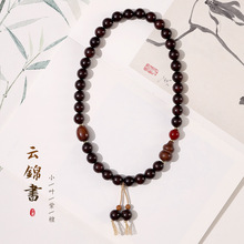 小叶紫檀双圈手串葫芦文玩佛珠盘玩绕指柔国风男女款木质手饰批发