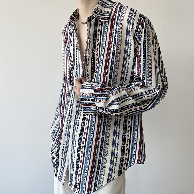 Title 11, Herren Retro-Urlaub Hemd im europäischen Stil m...