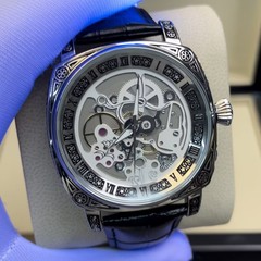 彫刻技術男性クラシック腕時計鋼帯防水源メーカー卸売りクロスボーダー爆金透かし石英腕時計