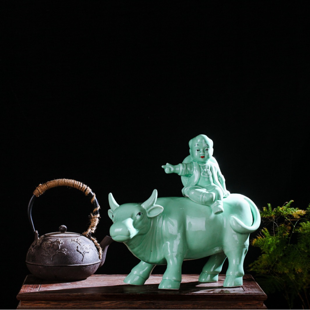 3斤装牧童骑牛陶瓷酒坛酒瓶景德镇陶瓷酒具酒壶酒罐白酒可定