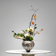 新中式仿真花艺龙柳枝售楼处酒店客厅茶几玄关造型桌面创意软装饰