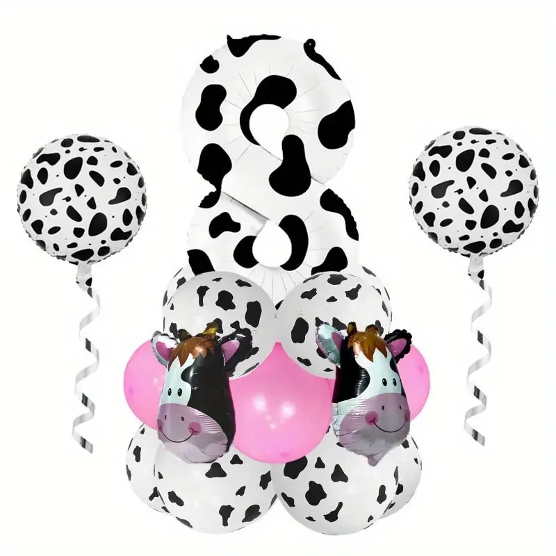 Casual Cute Cow Pattern Aluminum Film Birthday Festival Balloons display picture 12