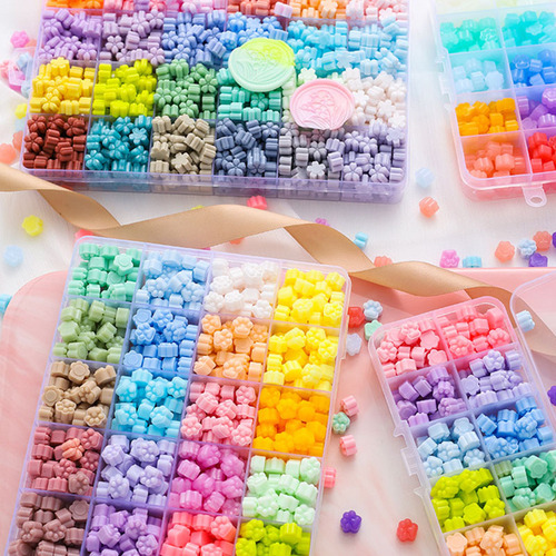 Fire paint wax granules 24 colors boxed fire paint seal tools full set wholesale wax granules multi-color styles fire paint wax granules