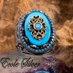 禾呈2022外貿樹脂男指環跨境電商浮雕花紋戒指Male ring