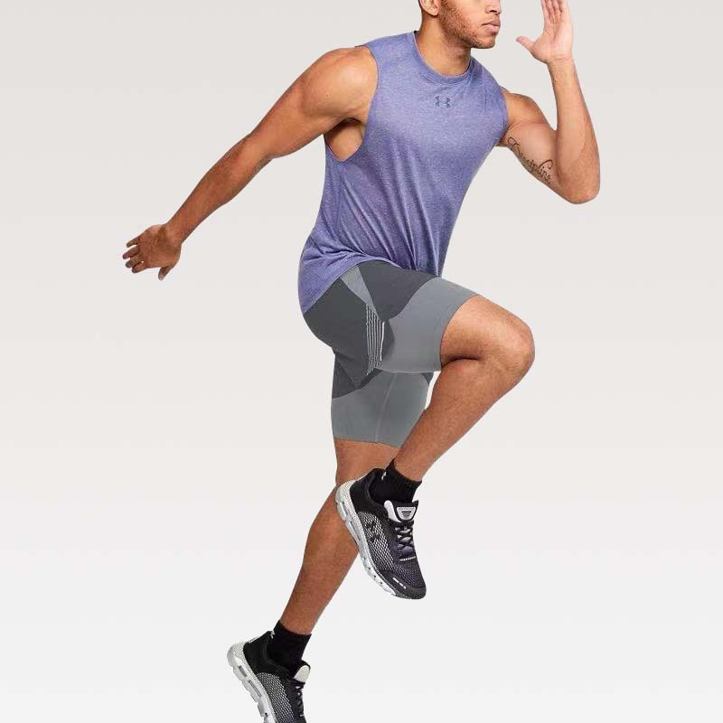 Nuevos deportes americanos pantalones cortos para correr maratón de pista y campo de secado rápido forro falso entrenamiento de dos piezas fitness pantalones de tres puntos