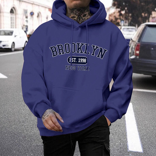 Brooklyn Est 1998 New York Printing Men Hoodies Harajuku Cre