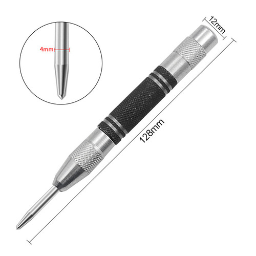 Silver black center punch automatic center punch positioner window breaker automatic sample punch 128mm/155mm woodworking punch