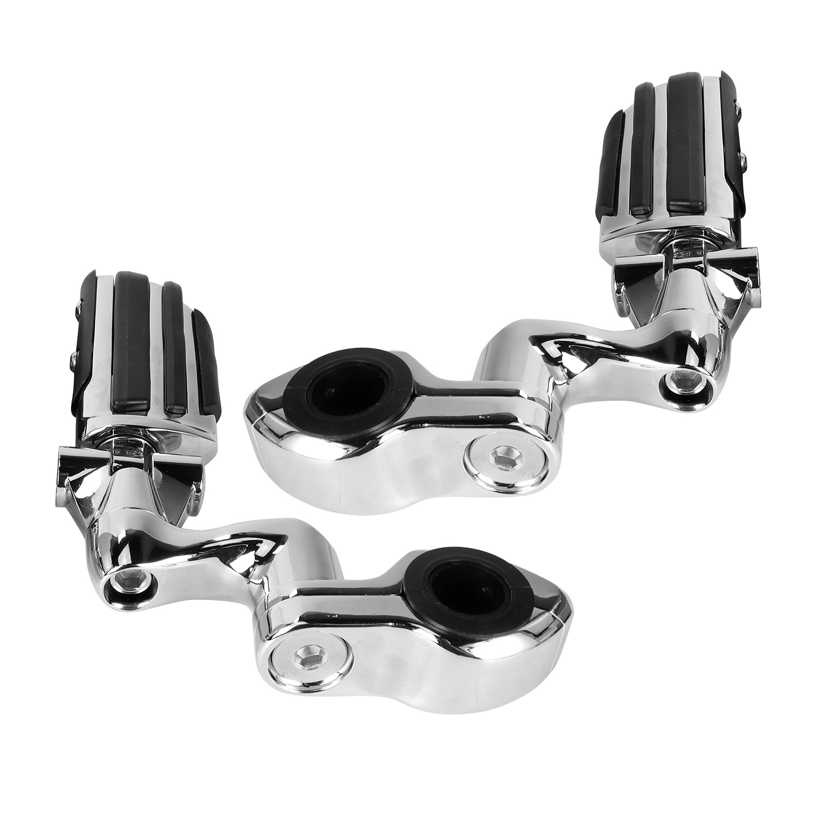 Harley Street Glide Motorcycle Modified Rubber Short Pedal Set Footrest Guard Bar Rest Bracket