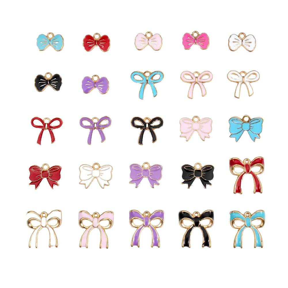 可爱点油蝴蝶结合金挂件diy饰品配件领结小吊坠手链项链耳环配饰