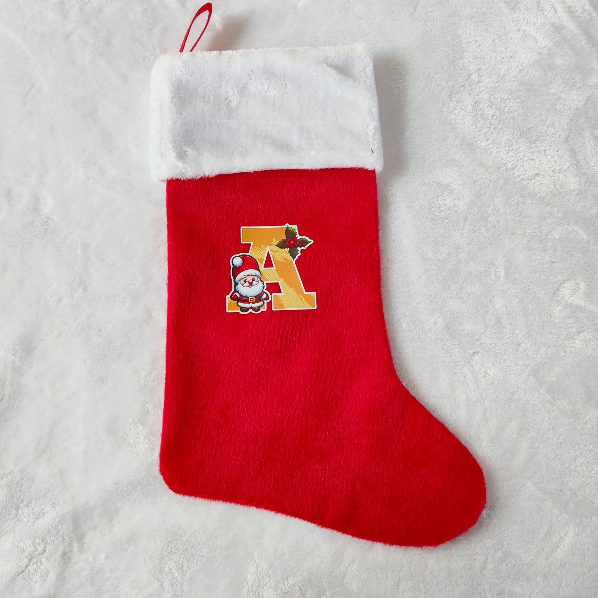 letras transfronterizas calcetines de Navidad encantadores y divertidos letras inglesas calcetines de Navidad creativas letras de Santa Claus