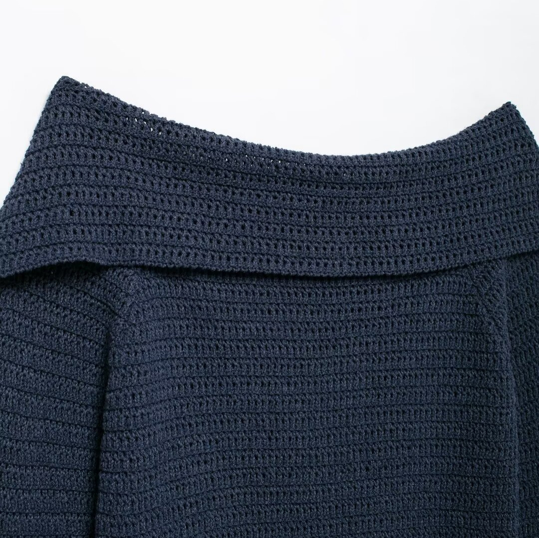 Women's clothing 2024 autumn and winter new street fashion one neck sweater knitted top_voghion.com