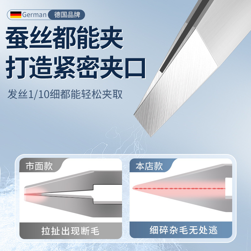 Ceja clip barba barba boca plana extracción de cabello damas pequeñas cejas masculinas acero inoxidable conjunto de herramientas de corte