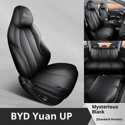 Modelə uyğun (Original) oturacaq örtükləri — Yuan Plus Special Seat Cushion Left-Hand - pure-black-five-seater-standard-version
